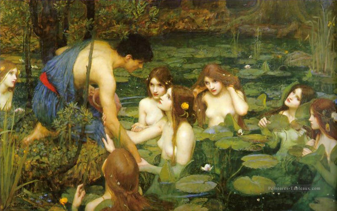 Hylas et les nymphes femme grecque John William Waterhouse Peintures à l'huile